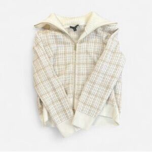 Calligraphie Tan & Cream Cardigan